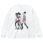 イラストレーターこたけゆか 公式オリジナルグッズのHEY LADIES!  Big Long Sleeve T-Shirt