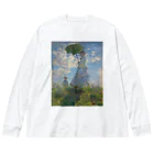 世界美術商店の散歩、日傘をさす女性 / Woman with a Parasol - Madame Monet and Her Son ビッグシルエットロングスリーブTシャツ