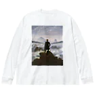 世界美術商店の雲海の上の旅人 / Wanderer above the Sea of Fog Big Long Sleeve T-Shirt