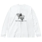 ML HOUSEの犬だって休みたい(モノクロ) Big Long Sleeve T-Shirt