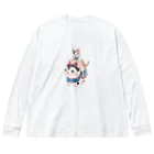 トコロコムギの爆走！犬張子にゃんこ Big Long Sleeve T-Shirt