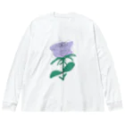 サラスシのmy ROSE パープル Big Long Sleeve T-Shirt