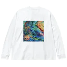 【抽象画】melty moon【フルイドアート】の恒星 Big Long Sleeve T-Shirt