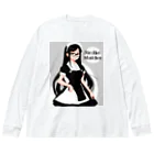 Jimiko Maiden (ジミコメイデン)の 【Jimiko Maiden】困り顔メイド Big Long Sleeve T-Shirt