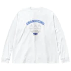 うさぎ雑貨のお店 Charoccinoのおちりブルー ビッグシルエットロングスリーブTシャツ