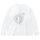 仮想通貨グッズショップの急上昇ビットコインシリーズ（灰ロゴ） ビッグシルエットロングスリーブTシャツ