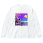 おもしろTシャツ屋さん YUTTARIの月シリーズ　② Big Long Sleeve T-Shirt