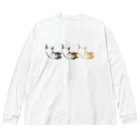 【お店】ボーダーコリーのモクのへそてんいぬ(三兄弟) Big Long Sleeve T-Shirt