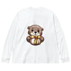 QuillSerenadeの可愛いリボンのもちぽんのステッカー Big Long Sleeve T-Shirt