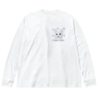 れいにゃん堂&れいにゃあ～と😺のチョークアートの白猫[Magao Neko] Big Long Sleeve T-Shirt