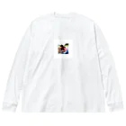 テルのビジネス大学のショップの可愛い犬と少女 Big Long Sleeve T-Shirt