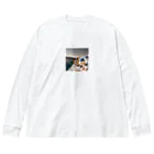 manopinoのおしゃれな街！サントリーニ島 Big Long Sleeve T-Shirt