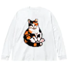 スタートライフ！のトリコロールドットキャット ビッグシルエットロングスリーブTシャツ