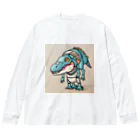 ゆるっと個性のT-Rexアリゲーター Big Long Sleeve T-Shirt