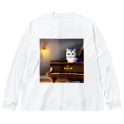 kitten pianistの子猫ピアニスト-2 ビッグシルエットロングスリーブTシャツ