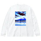 富士山アート倶楽部の富士山はいかがでしょう　冬 ビッグシルエットロングスリーブTシャツ