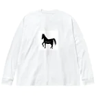 みんなのみすたーさんの silhouette horse Big Long Sleeve T-Shirt