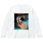 可愛い猫ちゃんの猫と蝶の友情 Big Long Sleeve T-Shirt