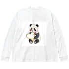 愛を届けるパンダの愛を送るパンダ Big Long Sleeve T-Shirt