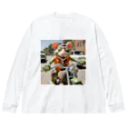 kuri_AMERICANのバイクに乗ったラットフィンク Big Long Sleeve T-Shirt