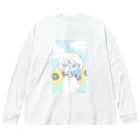 Breezeの青空と向日葵と ビッグシルエットロングスリーブTシャツ