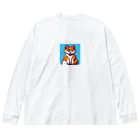 てっきんマンのドット絵ねこくん ビッグシルエットロングスリーブTシャツ