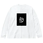 COOL&SIMPLEのBlack White Illustrated Skull King  ビッグシルエットロングスリーブTシャツ