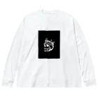 COOL&SIMPLEのBlack White Illustrated Skull King  Big Long Sleeve T-Shirt