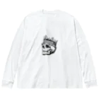 COOL&SIMPLEのBlack White Illustrated Skull King  Big Long Sleeve T-Shirt