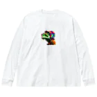 nob10のレゲェカメレオン Big Long Sleeve T-Shirt