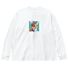 Satochuのオリエンタルショートヘア Big Long Sleeve T-Shirt