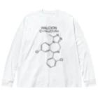 DRIPPEDのHALCION C17H12Cl2N4-ハルシオン-(Triazolam-トリアゾラム-) Big Long Sleeve T-Shirt