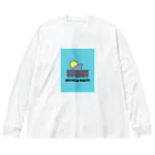 hassy3160のwhite beach vibesデザイン ビッグシルエットロングスリーブTシャツ