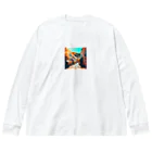 suzuri_tkの南仏の街並み、夏、明るく美しい、映画のような風景グッズ Big Long Sleeve T-Shirt