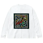 ikubohのナスカの地上絵「オウム」インスパイア01 Big Long Sleeve T-Shirt