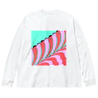 ココから（こーひーまる。）のカラフラミンゴ Big Long Sleeve T-Shirt