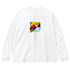 good★holidayのドット絵のオウム Big Long Sleeve T-Shirt