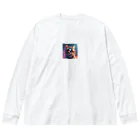 Water_Islandのクールキャット Big Long Sleeve T-Shirt