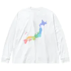 いぬのあしあとのJAPANドット絵カラー ビッグシルエットロングスリーブTシャツ