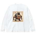 PUGおやじのロボパグ出動 ビッグシルエットロングスリーブTシャツ