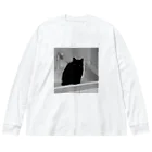 深夜の猫屋さんの深夜猫 ビッグシルエットロングスリーブTシャツ