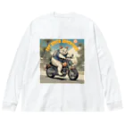 NECOSUIのキャットバイカー Big Long Sleeve T-Shirt