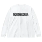 ON NOtEの北朝鮮 ロゴブラック ビッグシルエットロングスリーブTシャツ