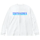 ON NOtEの大韓民国 ロゴブルー ビッグシルエットロングスリーブTシャツ