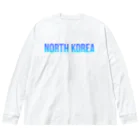 ON NOtEの北朝鮮 ロゴブルー ビッグシルエットロングスリーブTシャツ