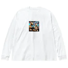 mimirandのLOVEなくまうさぎ Big Long Sleeve T-Shirt