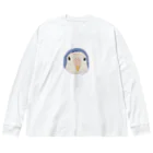 ひみつ洋裁店のコザクラインコ（バイオレット） ビッグシルエットロングスリーブTシャツ