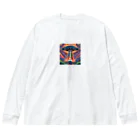 Zvookのサイケデリック　UFO Encountering the Unknown Big Long Sleeve T-Shirt