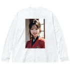 rubeusuの優しく微笑む町娘 ビッグシルエットロングスリーブTシャツ