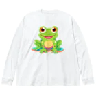 Tiny Cute Crittersのかわいいカエル Big Long Sleeve T-Shirt